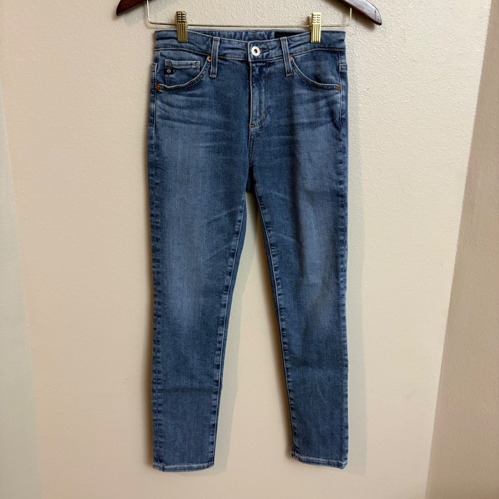 AG Adriano Goldschmied Prima Crop Cigarette Leg Jeans Size 24 Medium Wash Blue